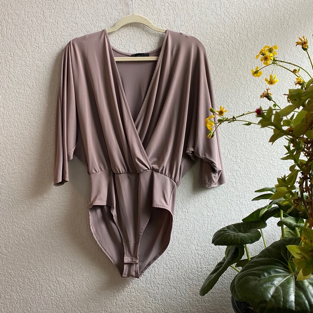 Low-cut Dolman Sleeved Bodysuit